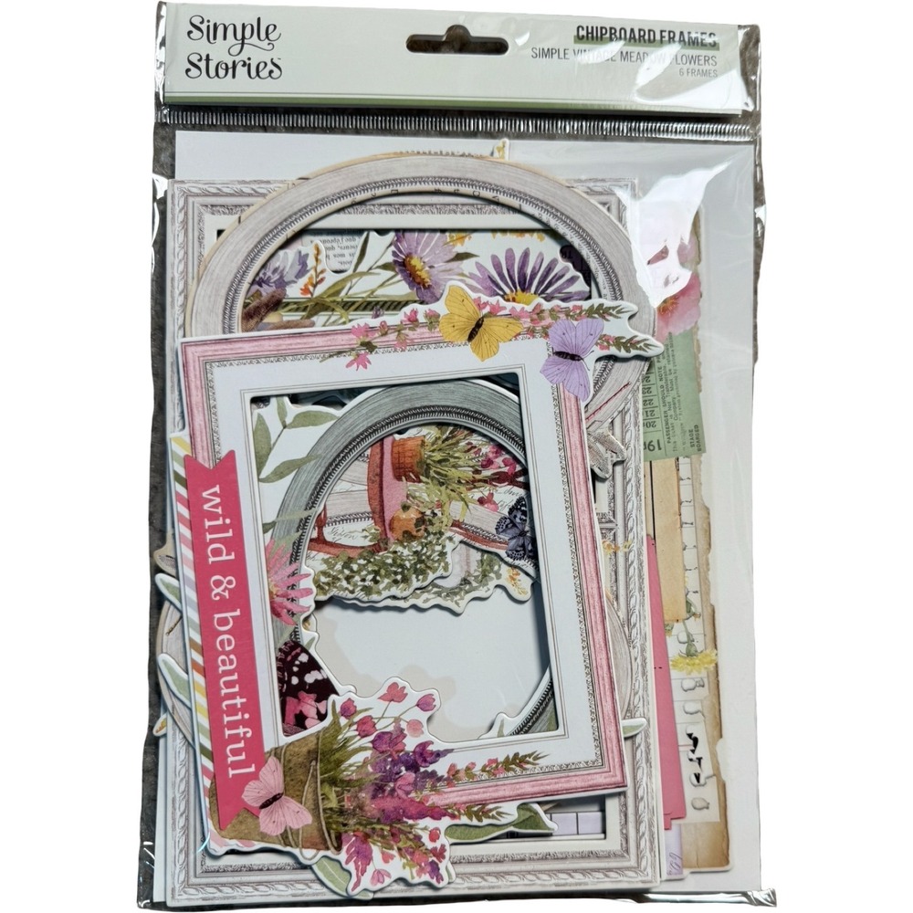 Simple Stories Chipboard Frames Unisex OS Multicolor NIP Vintage Meadow Flowers